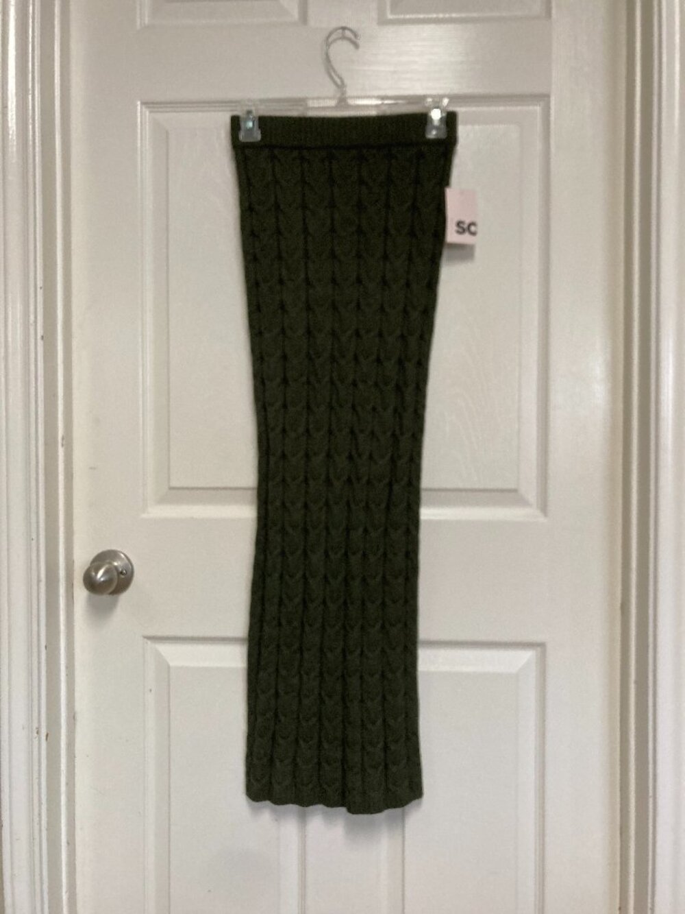 SO cable knit skirt maxi dark green size XS women's